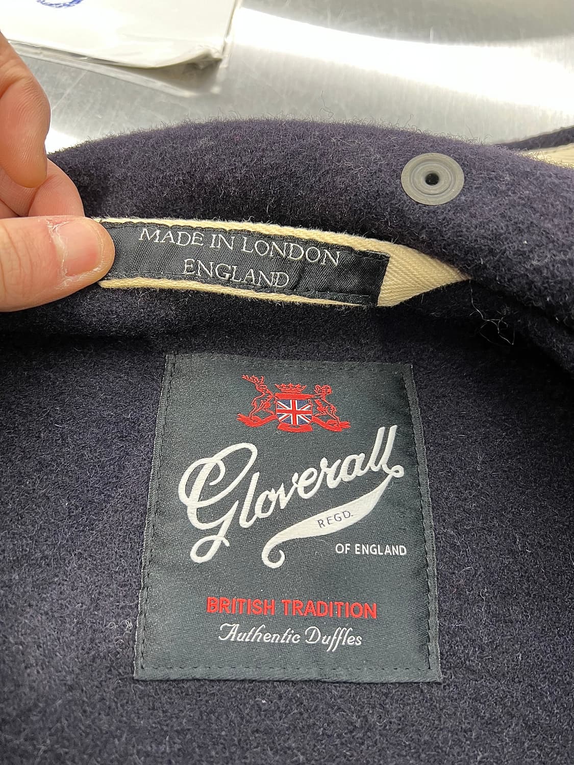 글로버 올 딥 네이비 몬티 후디 랭스 울 더플 코트 상품이미지7