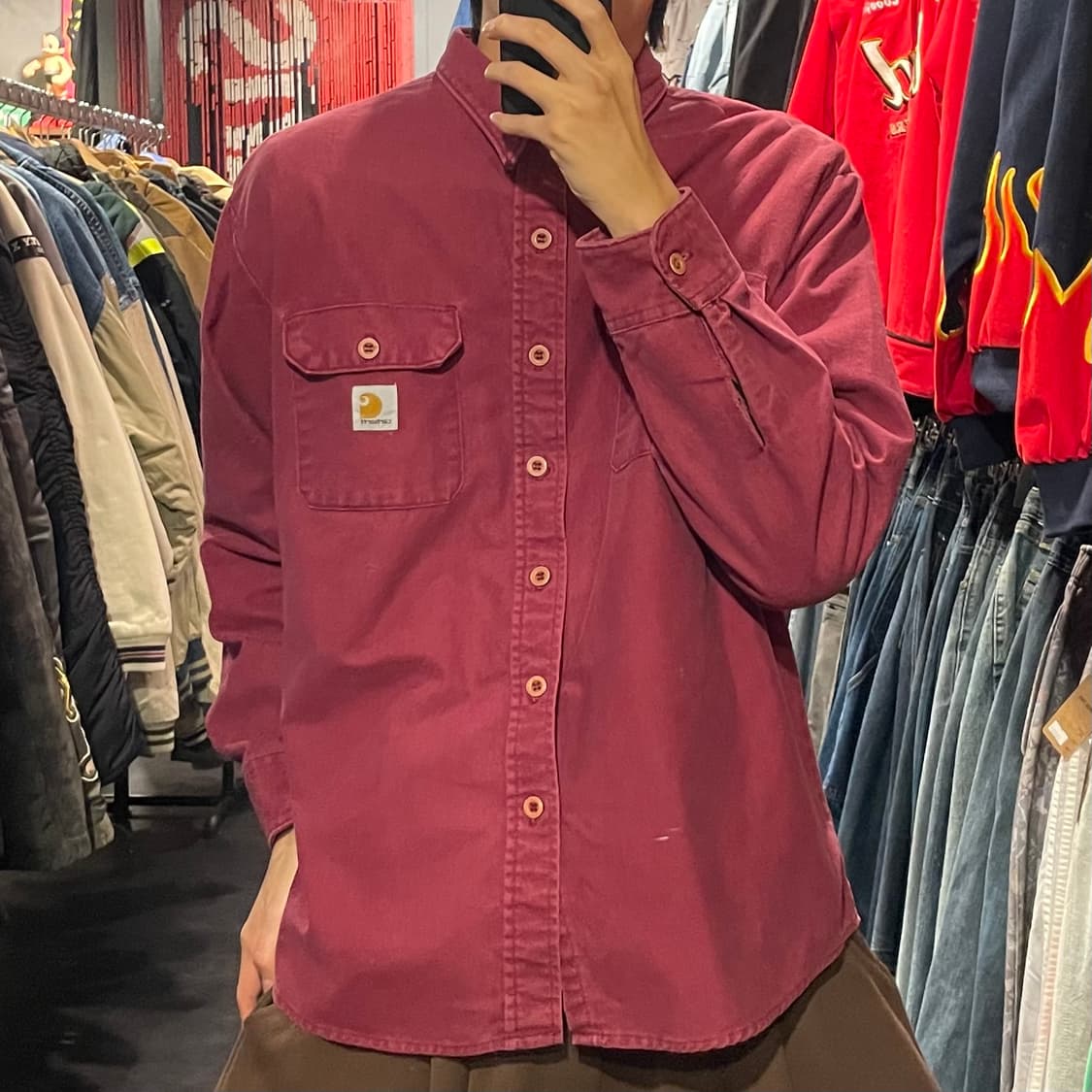 [IM] carhartt 칼하트 버건디 긴팔셔츠 상품이미지3