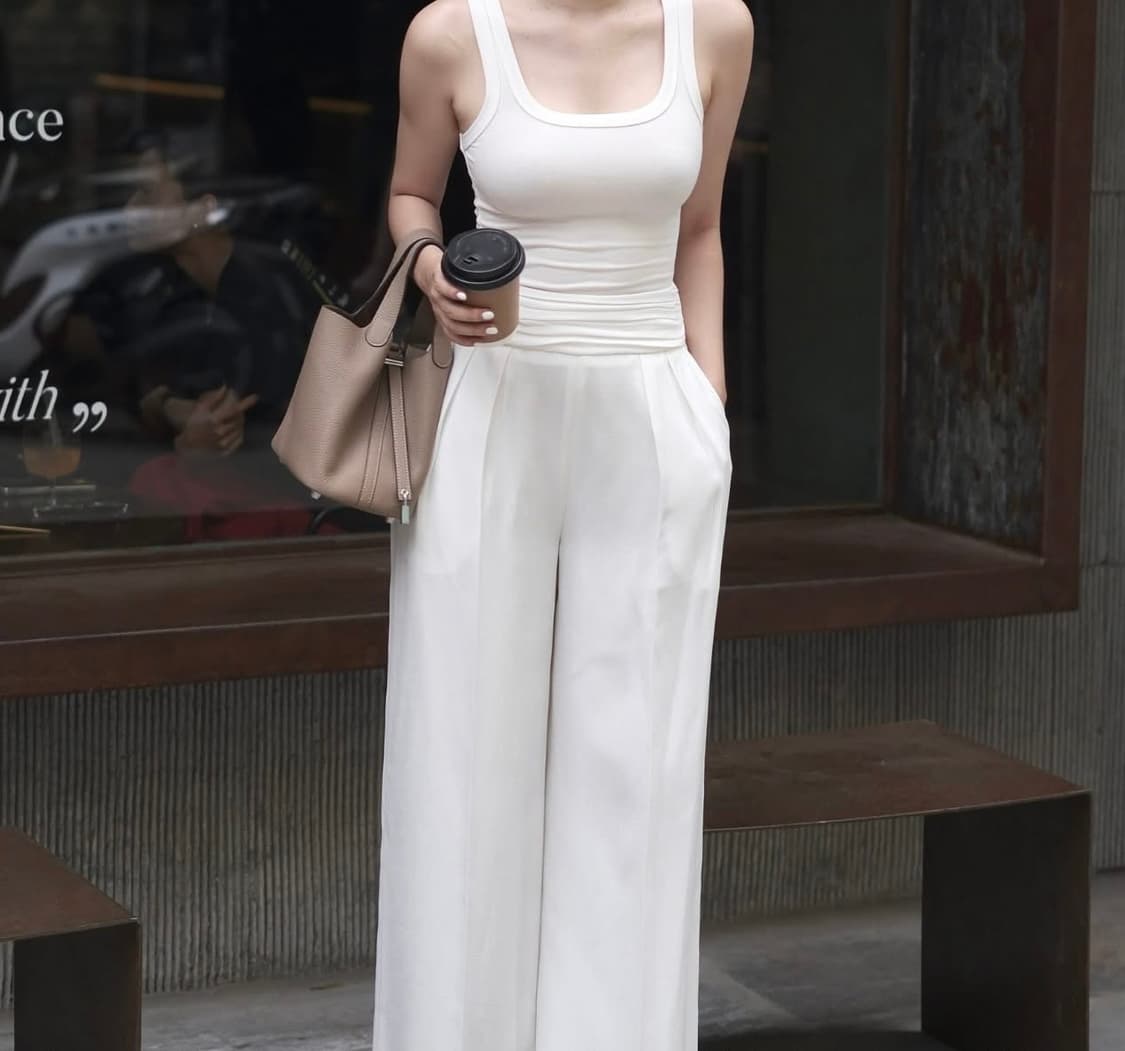 화이트 와이드 팬츠 상품이미지3