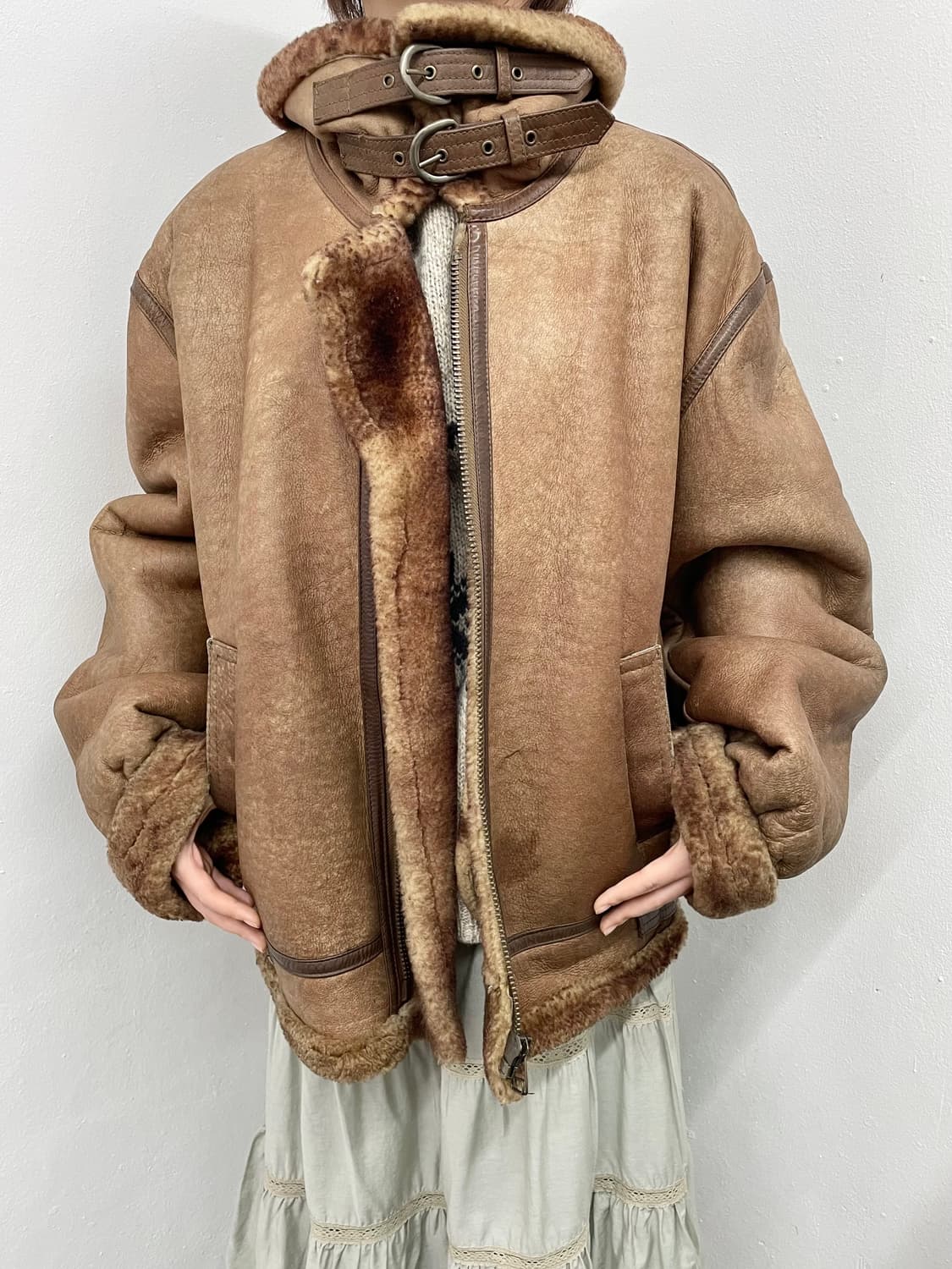 B-3 비쓰리 오리지널 양가죽 무스탕 상품이미지2