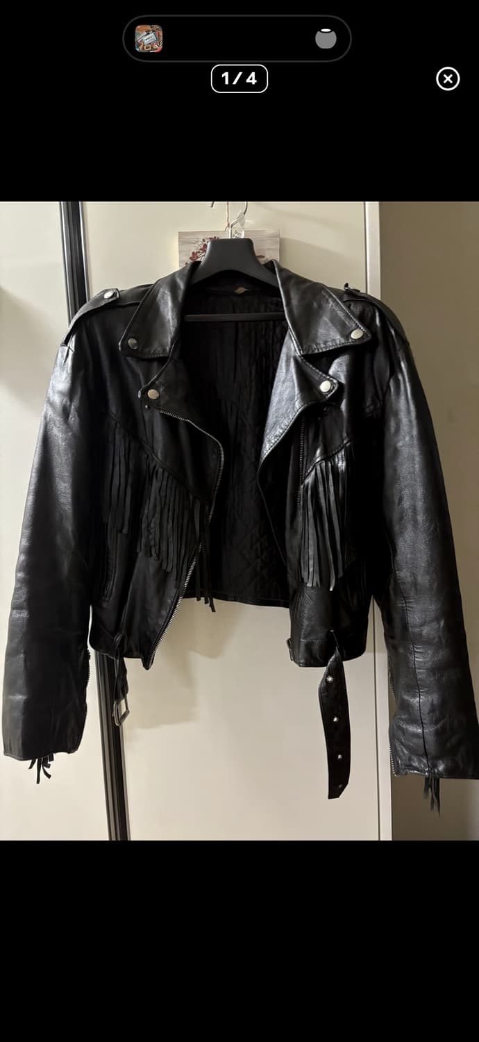 Fringe Cropped lether jacket 상품이미지5