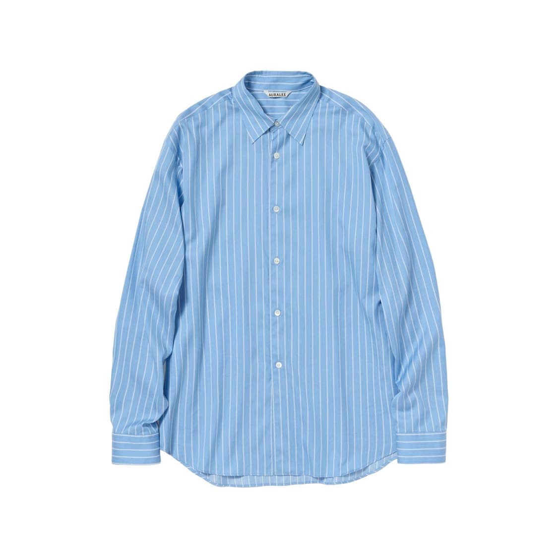 [4] 26SS 오라리 코튼 실크 스트라이프 셔츠 (SAX BLUE) 상품이미지1