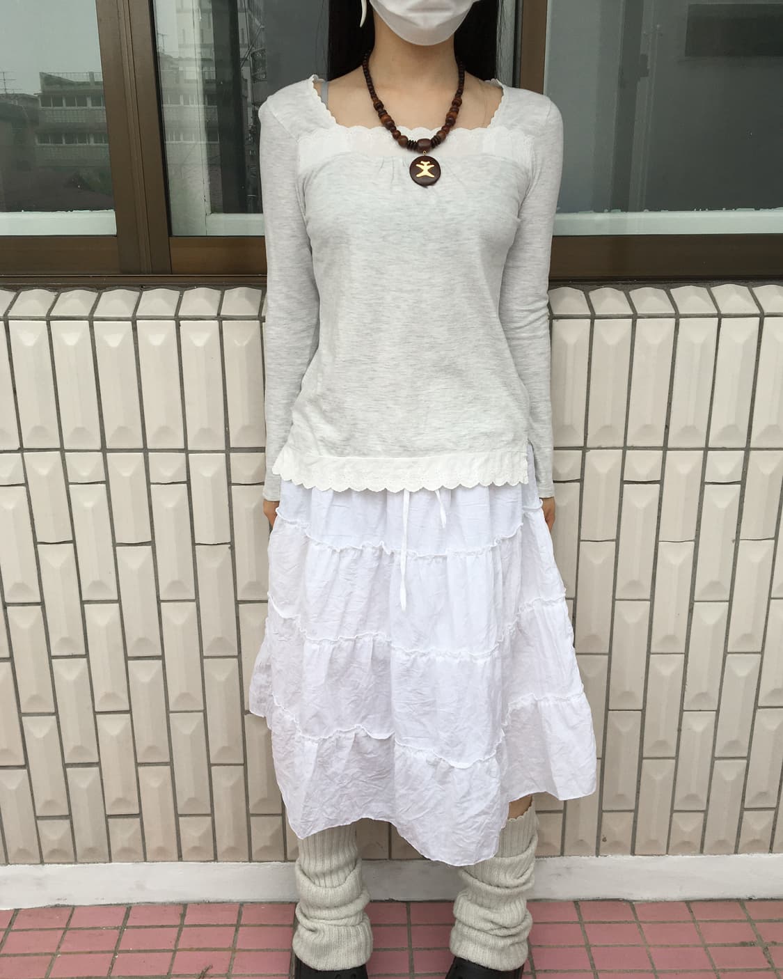 Layer white skirt 상품이미지5