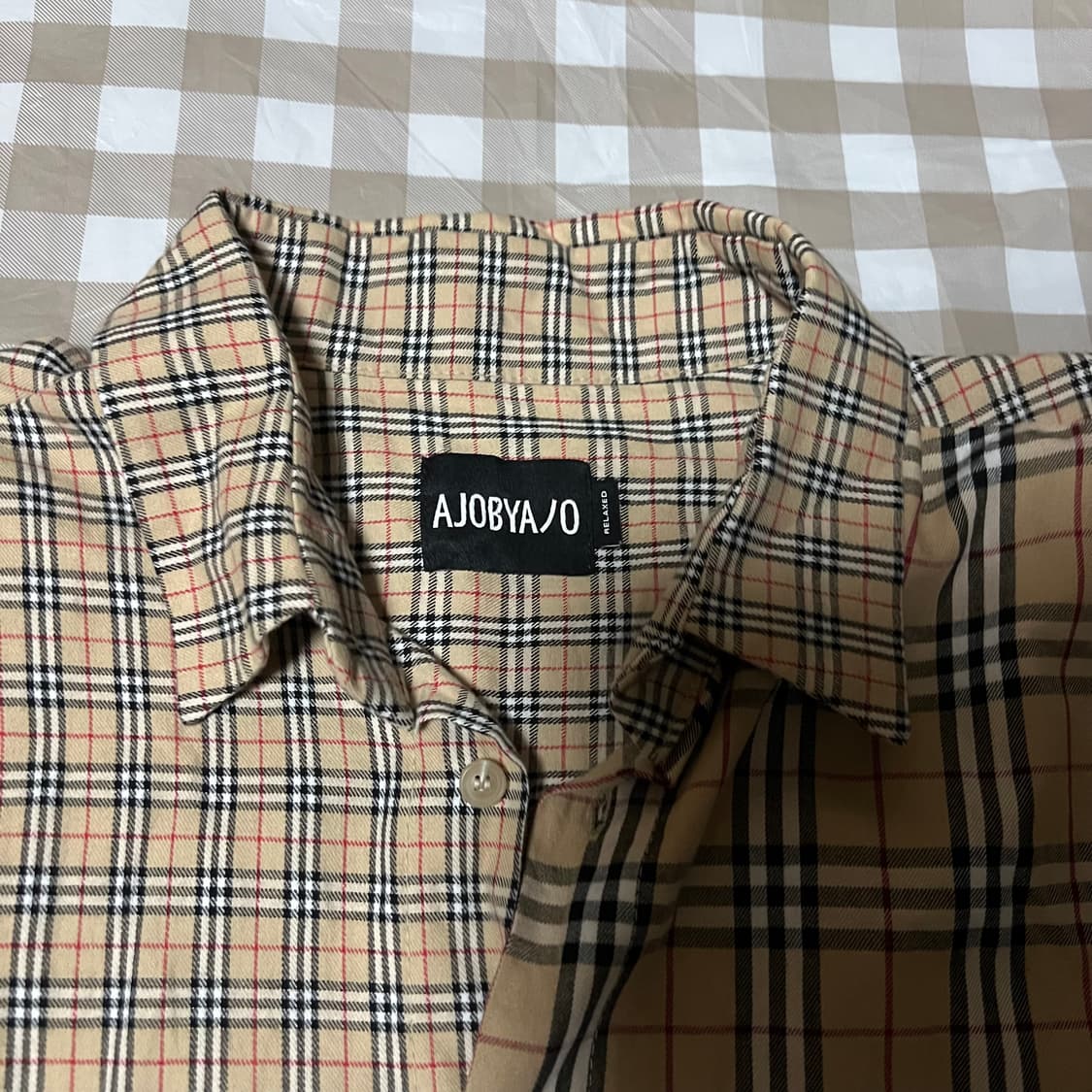 아조바이아조 오버핏 셔츠 와이셔츠 체크 박시 빈티지 상품이미지2