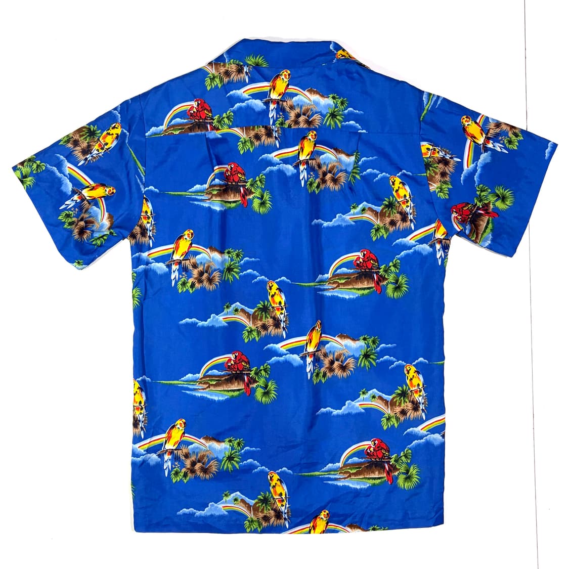 빈티지 패럿 블루 하와이안셔츠 L 상품이미지5