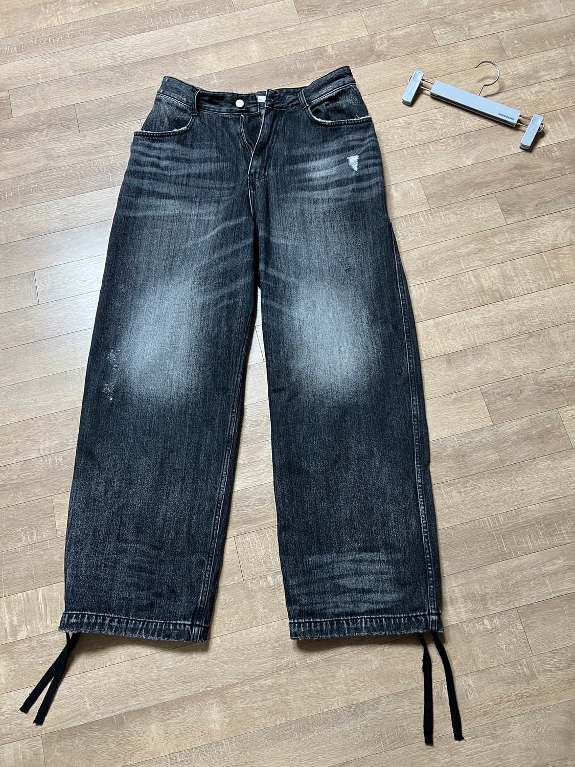 논노드 더블 포켓 재패니스 데님 워시드 블랙 1사이즈 상품이미지3