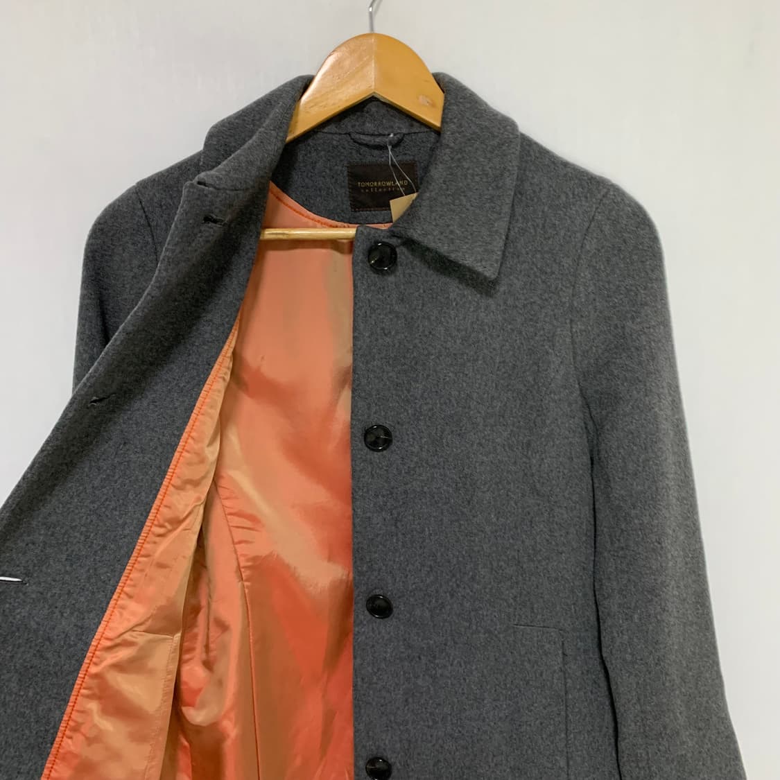 캐시미어 100% 하프코트 여성 코트 차콜 이태리 빈티지 상품이미지3