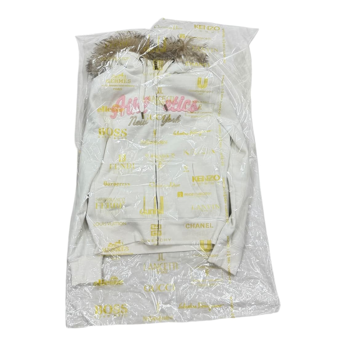 스파오 빈티지 Y2K 울프죠 퍼 모리걸 갸루 후드집업 자켓 화이트 M 상품이미지5