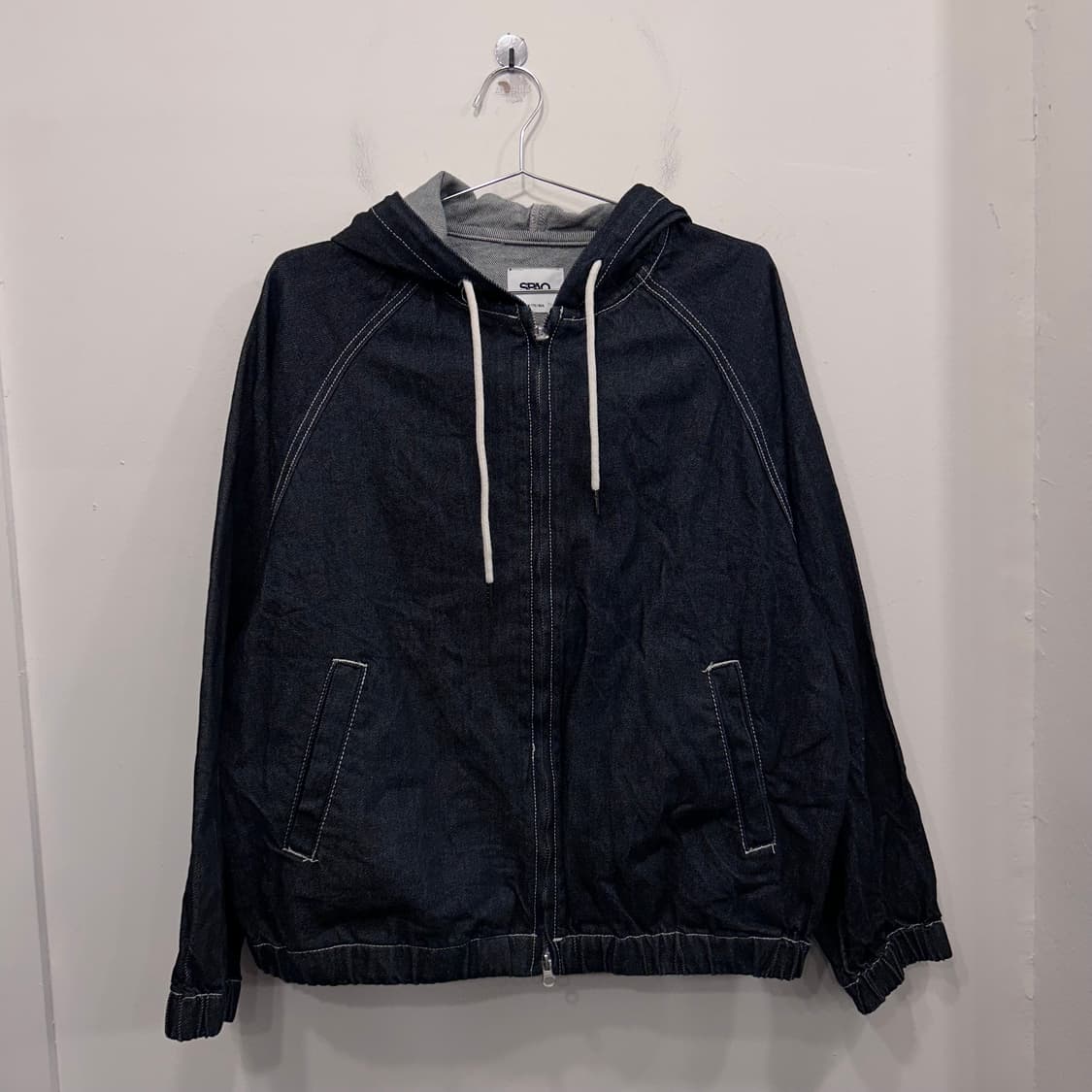 스파오 셔링 래글런 생지 데님 후드자켓 상품이미지2