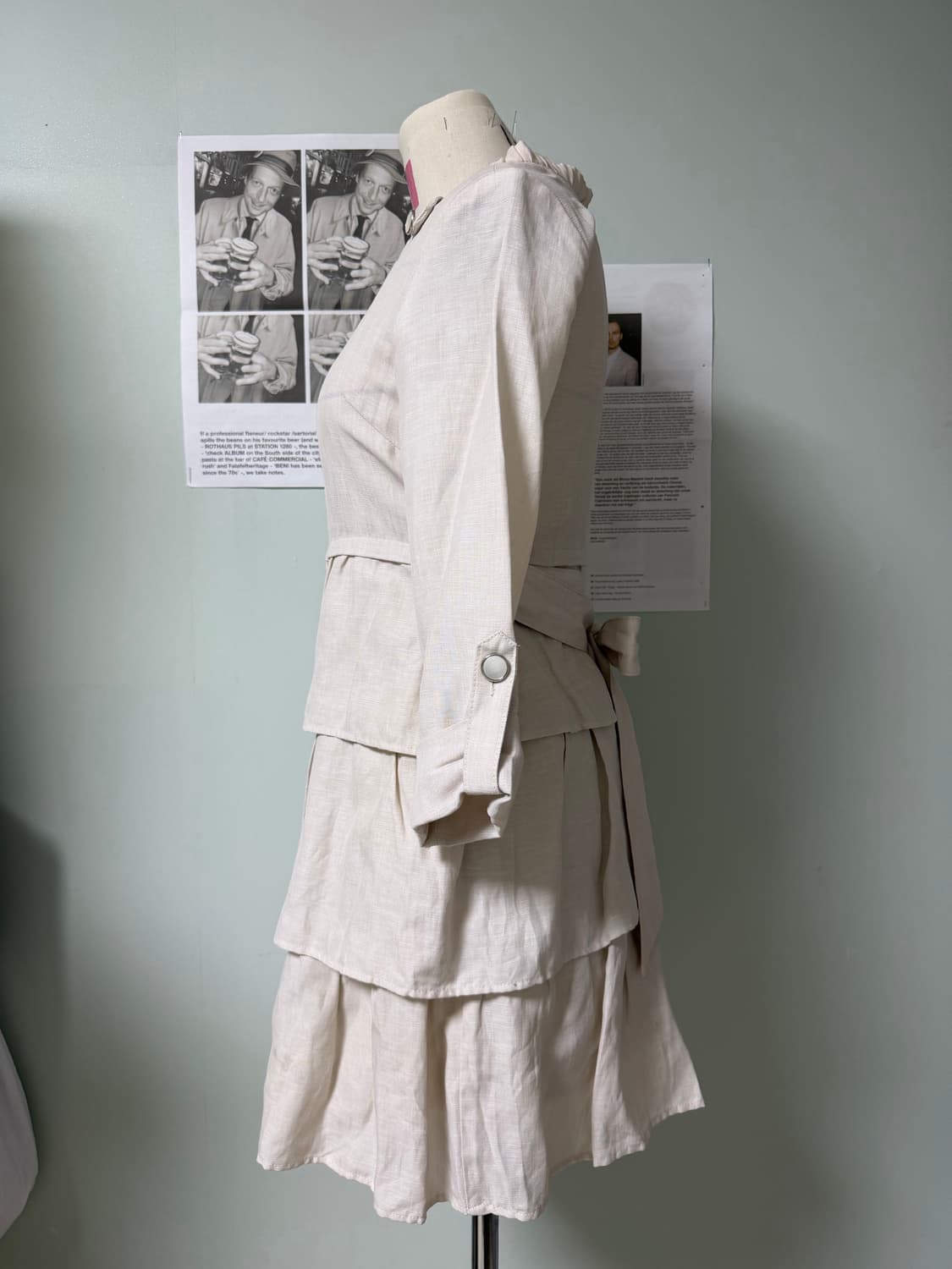 린넨 3단 프릴 원피스 상품이미지2