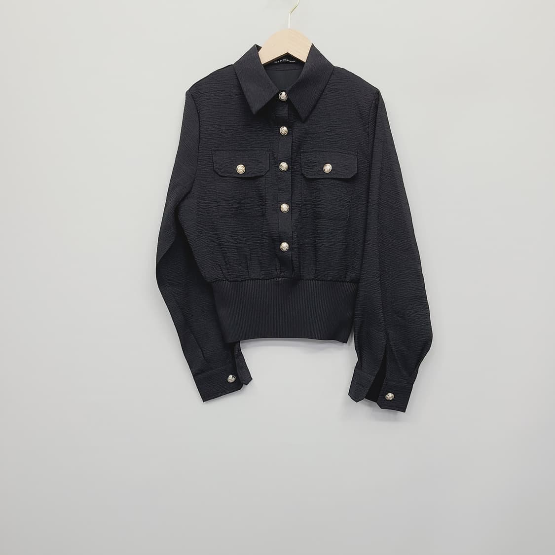 다바걸 금장 버튼 요루 셔링 자켓 블라우스 (M) 상품이미지2