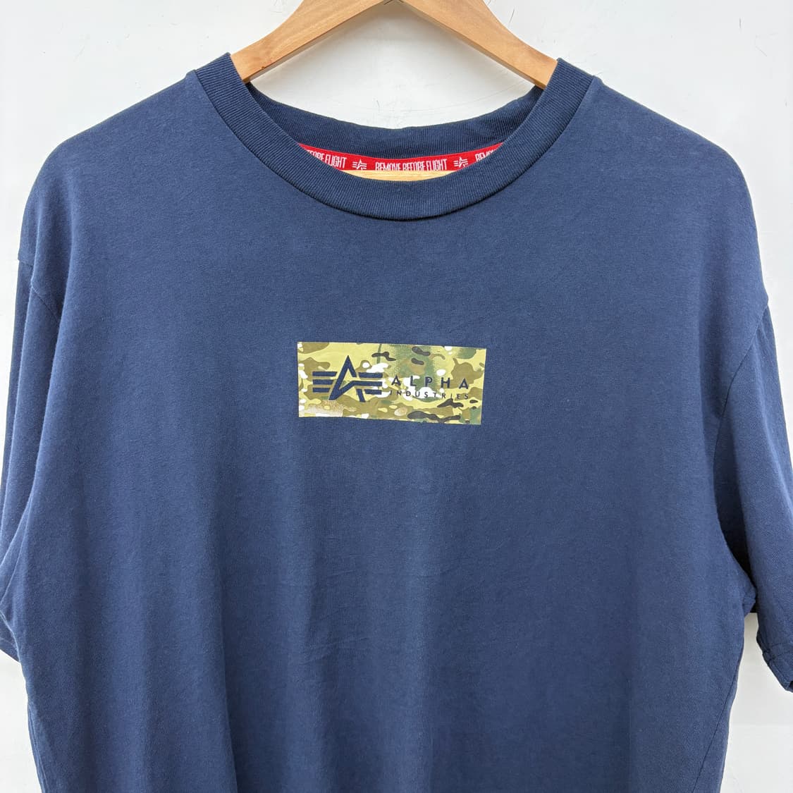 알파인더스트리 카모 로고 반팔 티셔츠 네이비 남성XL 상품이미지2