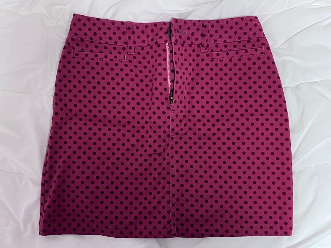 빈티지 레드 도트 미니 미디 스커트 치마  h라인 상품이미지2