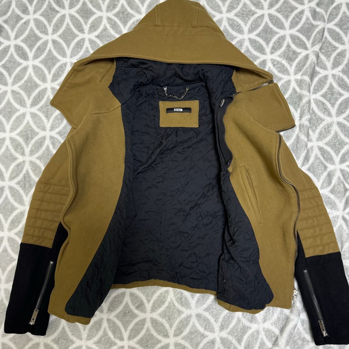 릭오웬스st 울 후드 라이더자켓 상품이미지4