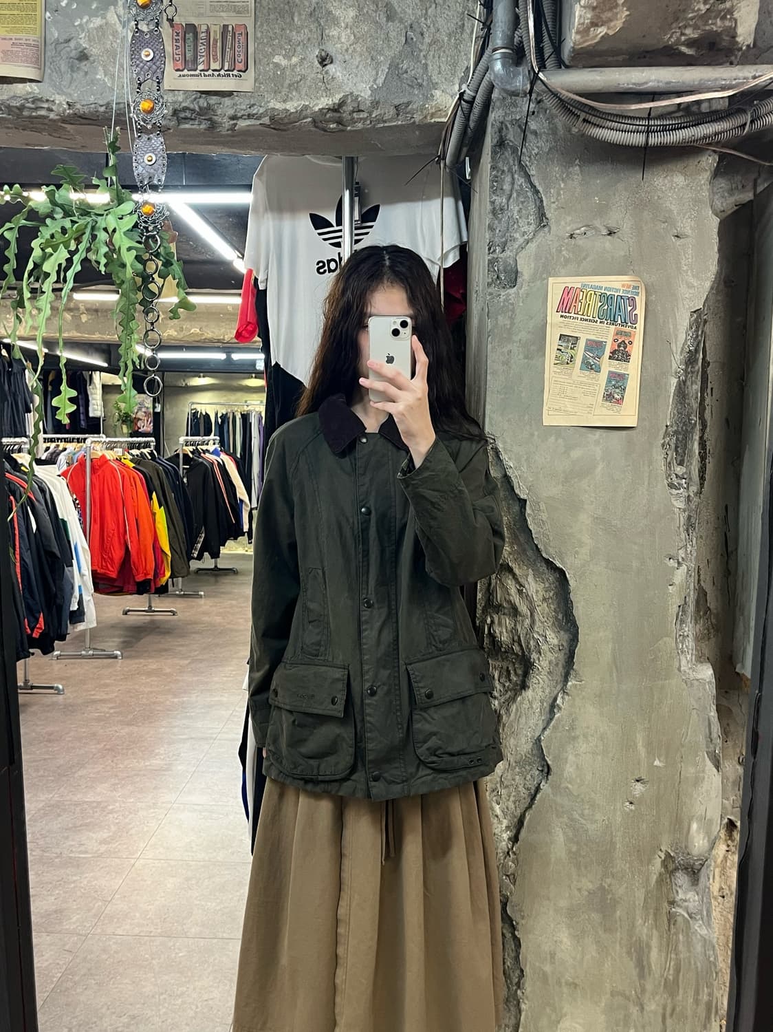 바버 골덴 카라 왁스 자켓 카키 38 #csz1969 상품이미지2