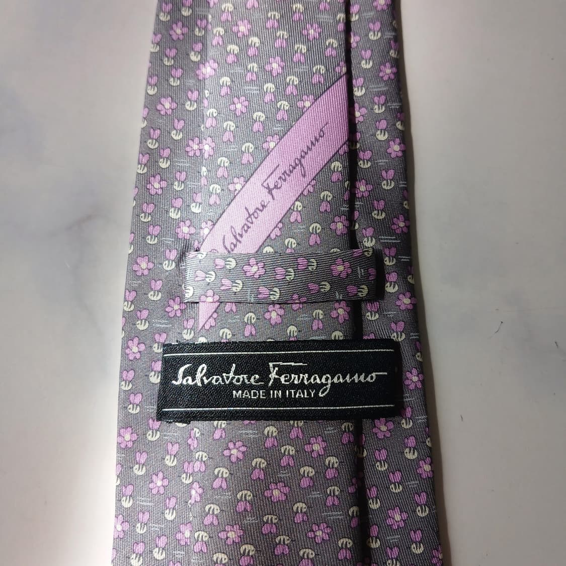 살바토레 페라가모 플라워 패턴 넥타이 8.8cm S~A+등급 E793 상품이미지8