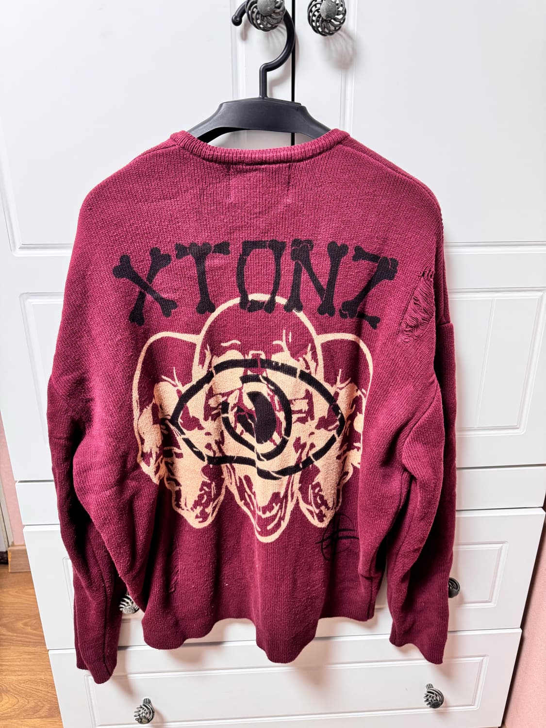 엑스톤즈 네오필드 데미지 니트 집업 상품이미지4