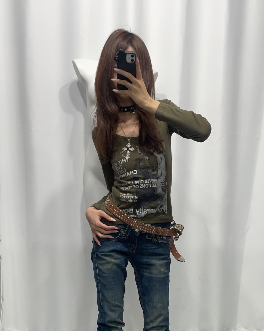 🎸카키 프린팅 롱 슬리브🎸 상품이미지1