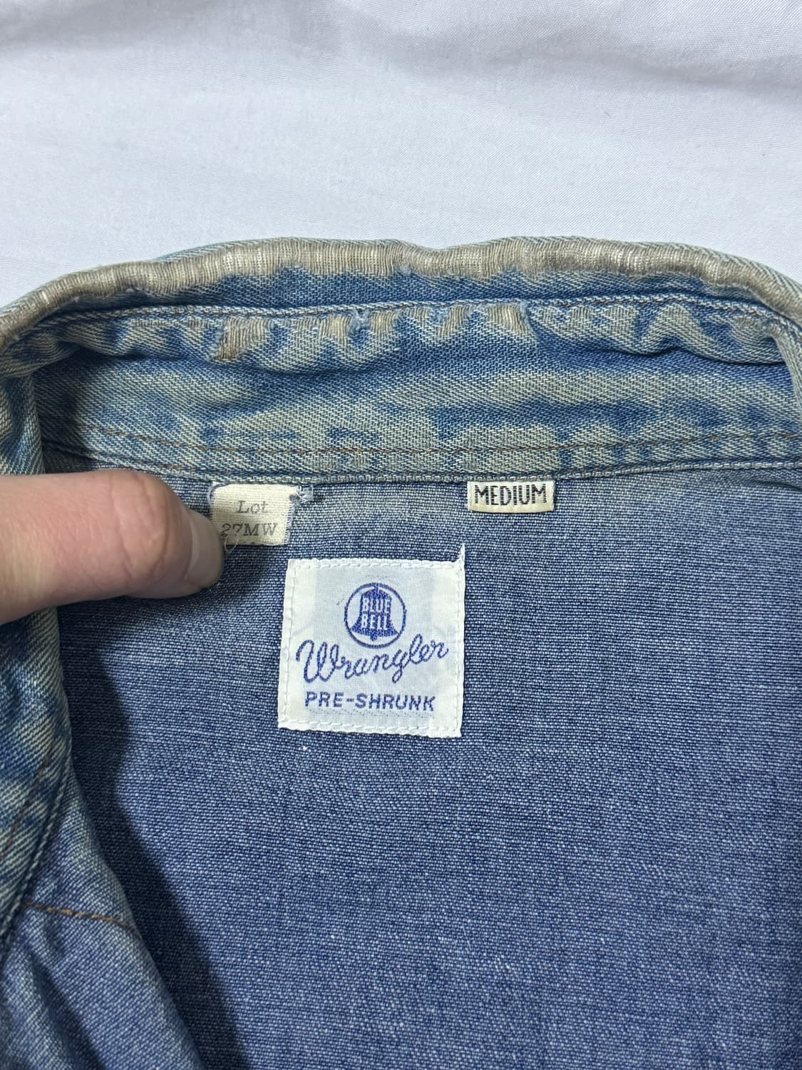 랭글러 27MW 데님 웨스턴 셔츠 스티브 맥퀸 상품이미지6