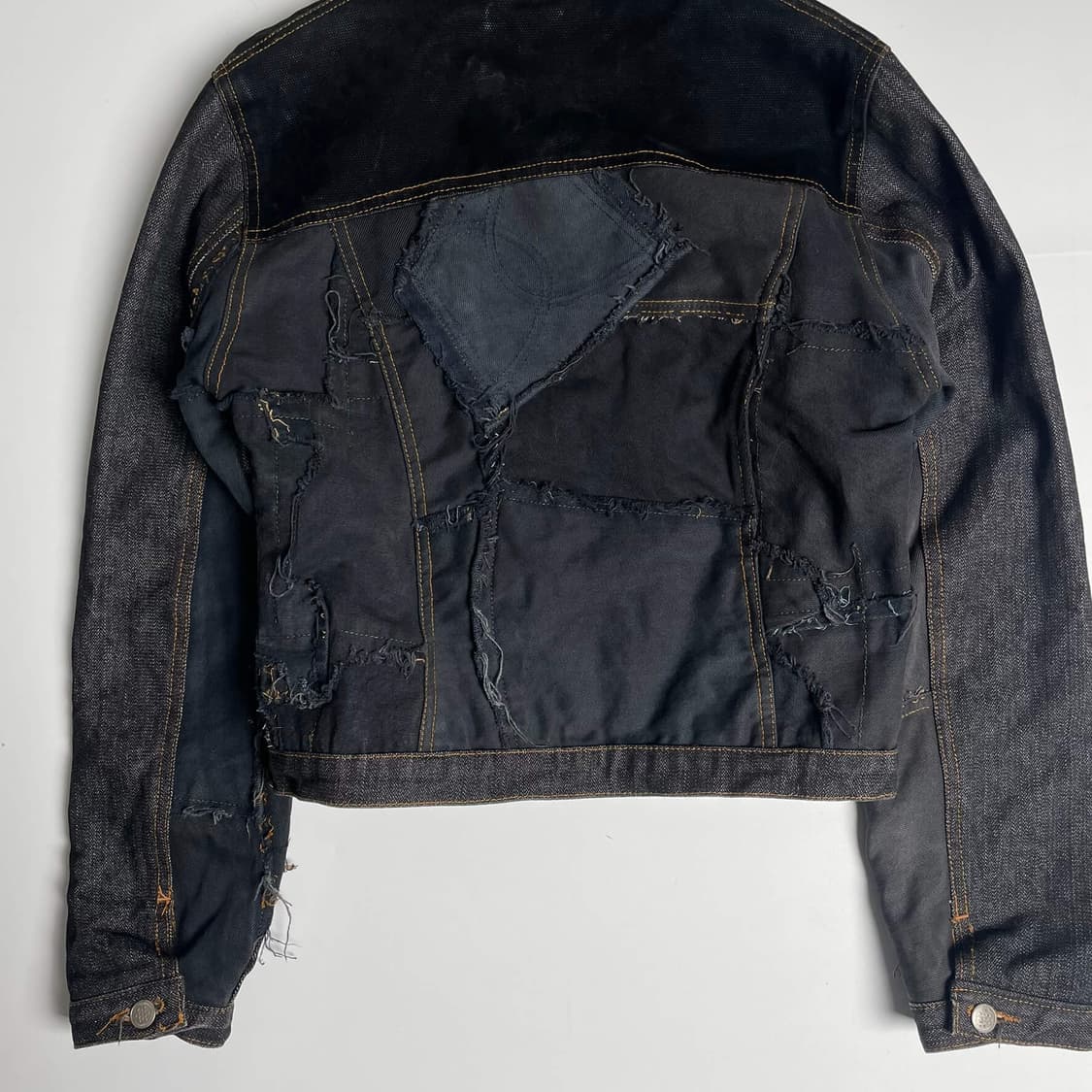 Paolo lastrucci  패치워크 데님 퍼 자켓 (italy)   상품이미지6