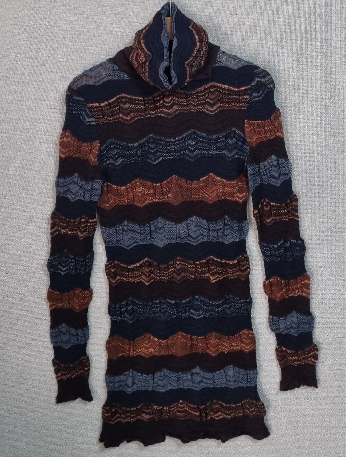 XS (44) 미쏘니 멀티컬러 울혼방 목폴라 니트 상품이미지1