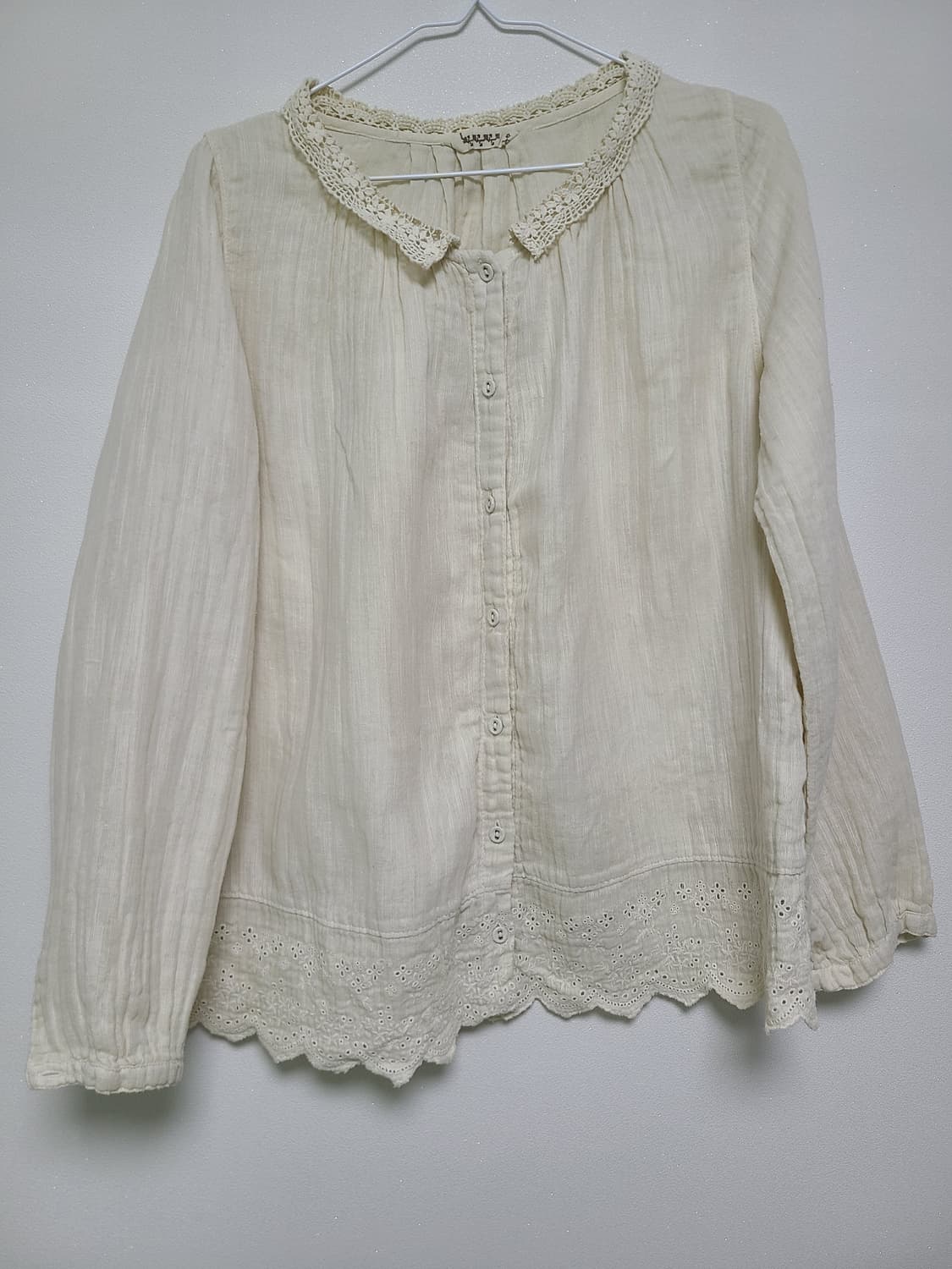 빈티지 면 레이스 셔츠 상품이미지1