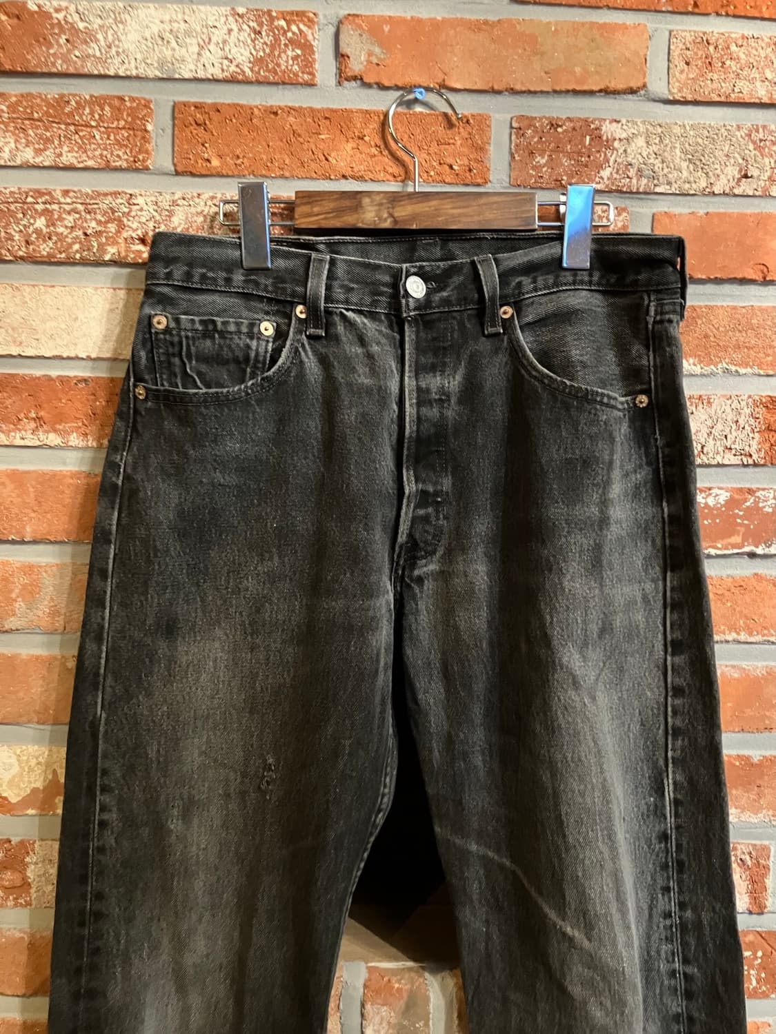 USA 빈티지 리바이스 501 0660 블랙진 흑청 데님 팬츠 상품이미지3