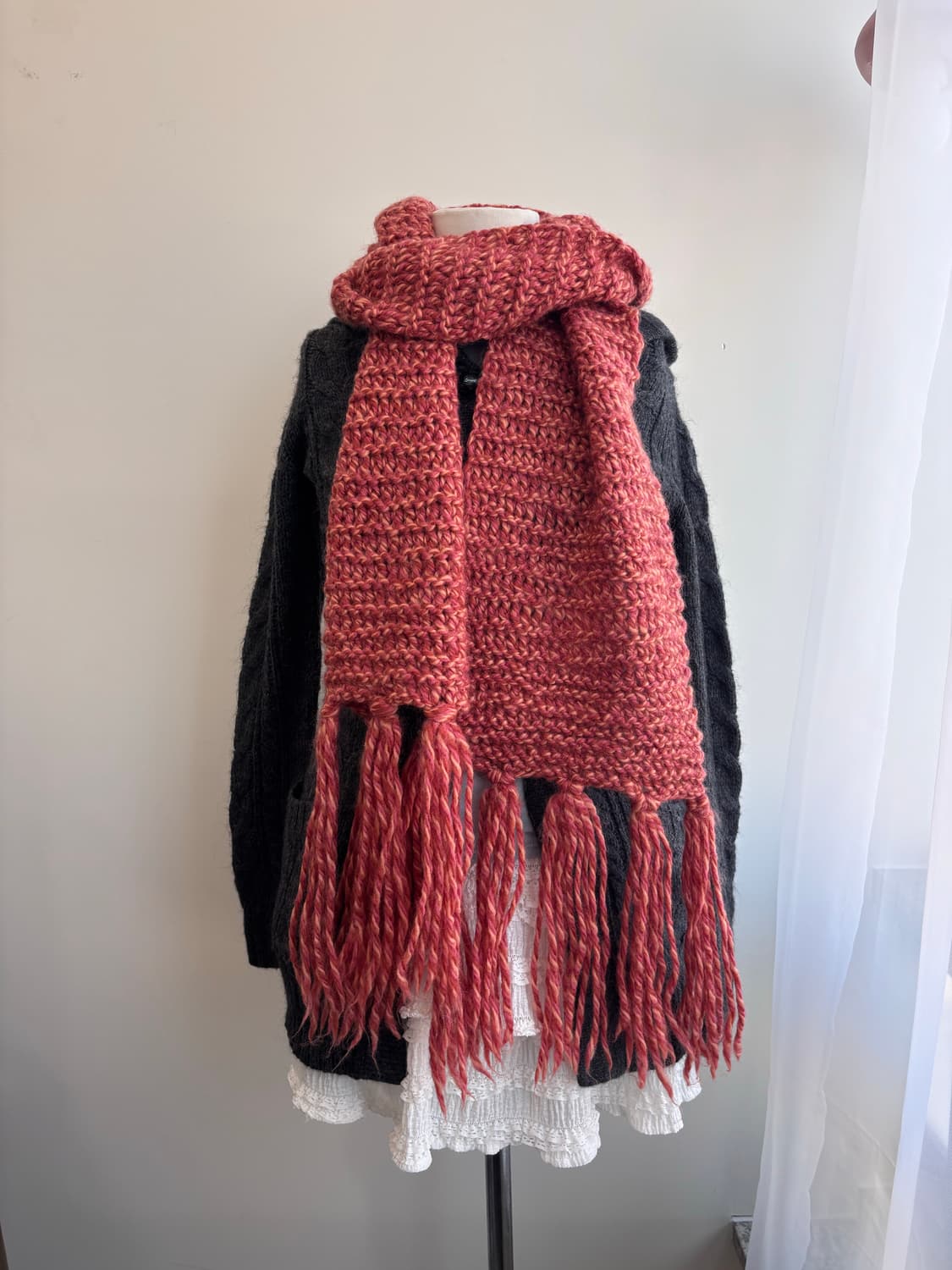 핸드메이드 두툼 니트 보카시 머플러 상품이미지4