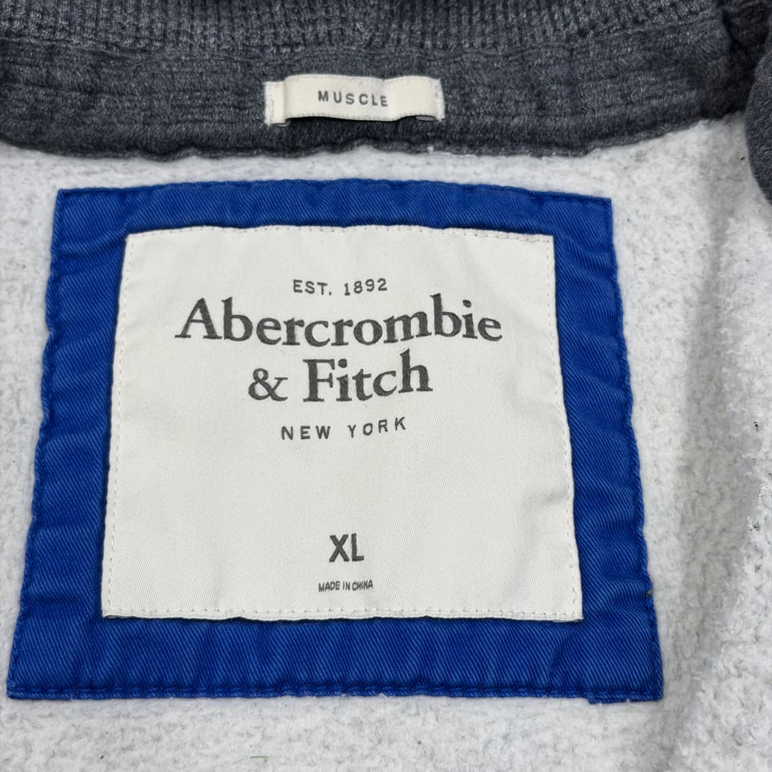 아베크롬비 Y2K 스펠로고 기모 후드집업 자켓 그레이 XL 상품이미지3