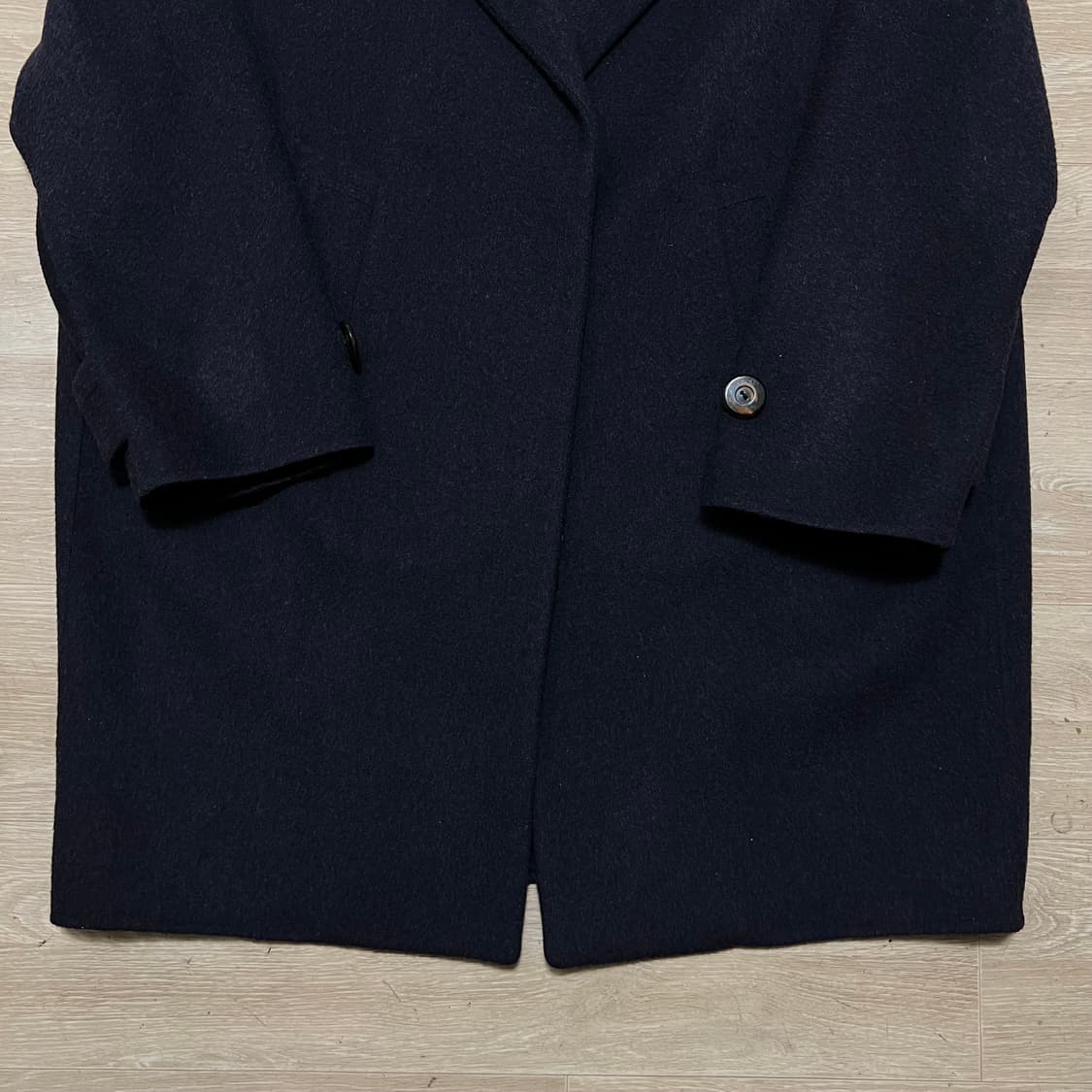 한섬 시스템 여성 핸드메이드 캐시미어 오픈코트 [블랙] 82-94-160 상품이미지3