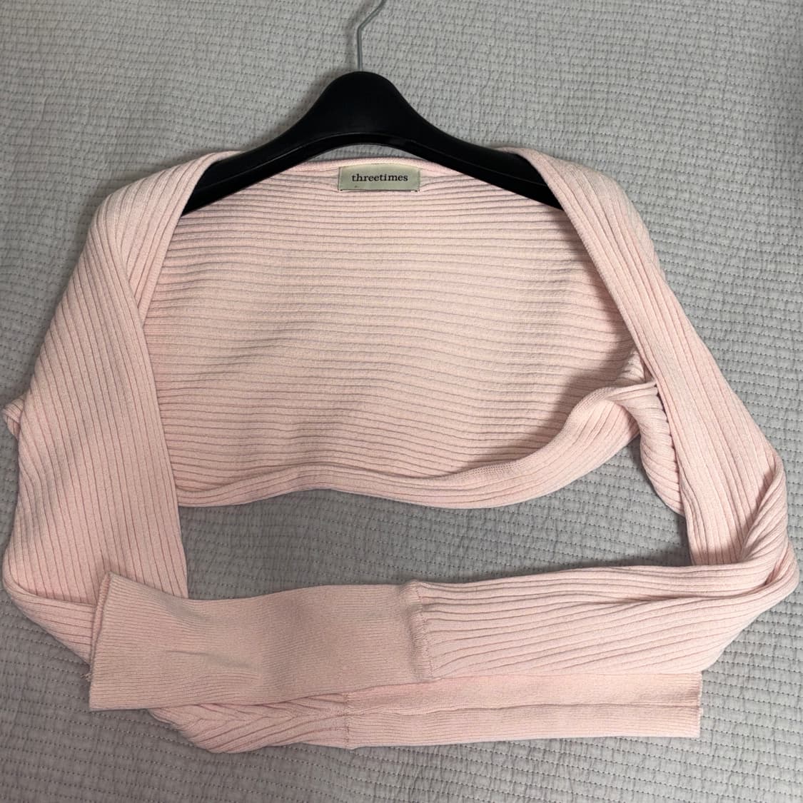 쓰리타임즈 골지 코튼 볼레로 핑크 (golgi cotton bolero) 상품이미지3