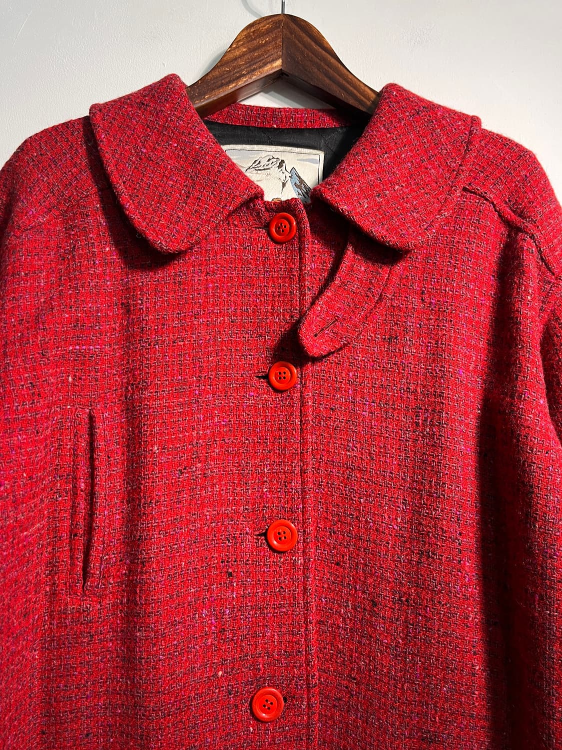 KENZO 겐조 wool 100% 트위드 하프 코트 상품이미지3