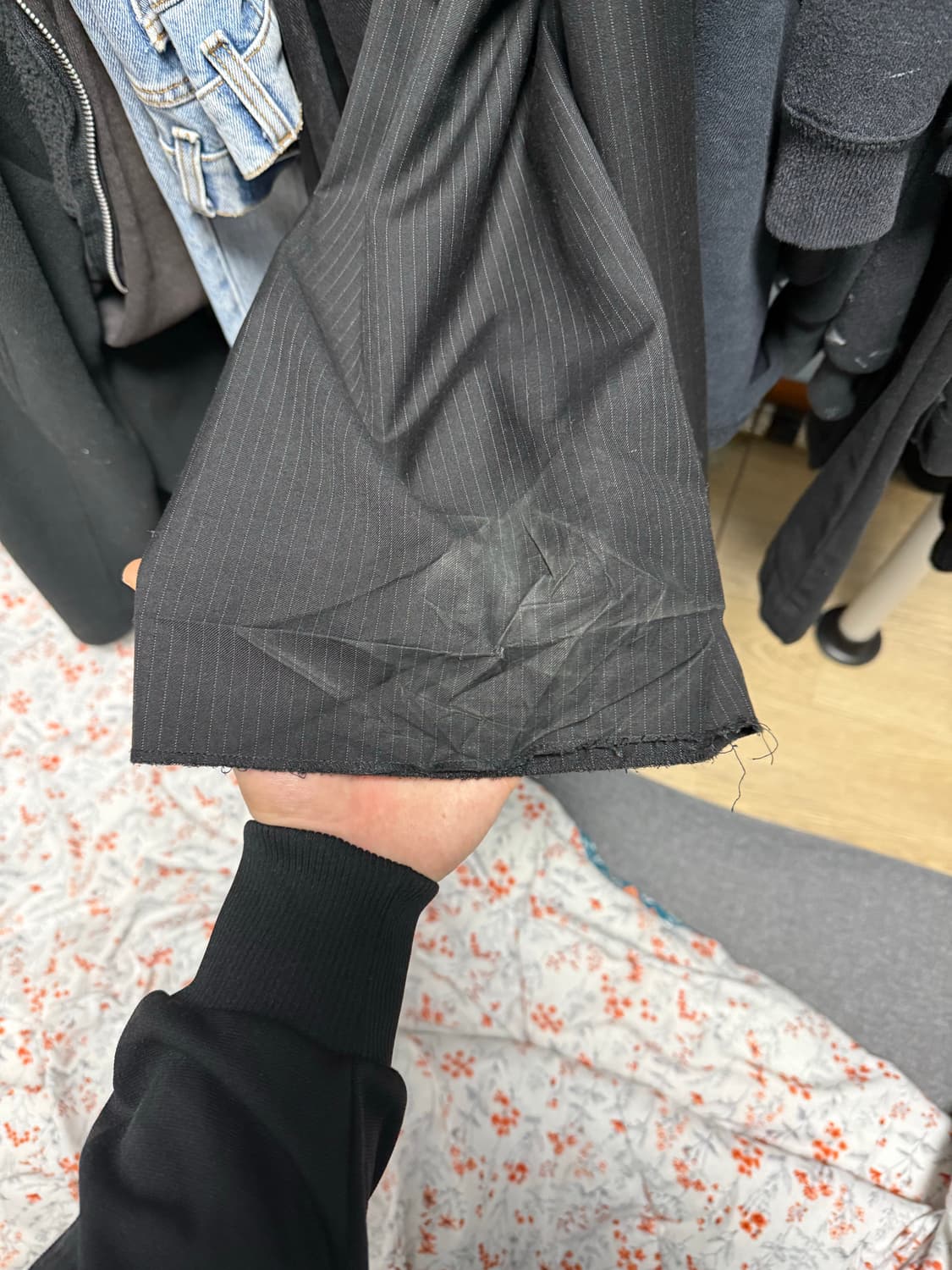 머듈 라운지 팬츠 스트라이프 블랙 3싸 상품이미지6