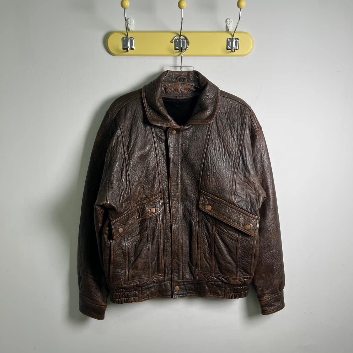 VTG 빈티지 브라운 A-2 양가죽 봄버 자켓 L 상품이미지1