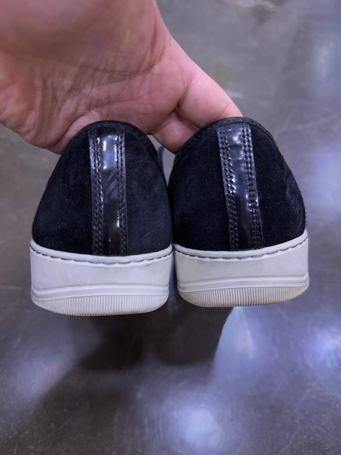 랑방 벨루어 스웨이드 블랙 애나멜 스니커즈 7 (260) 상품이미지7