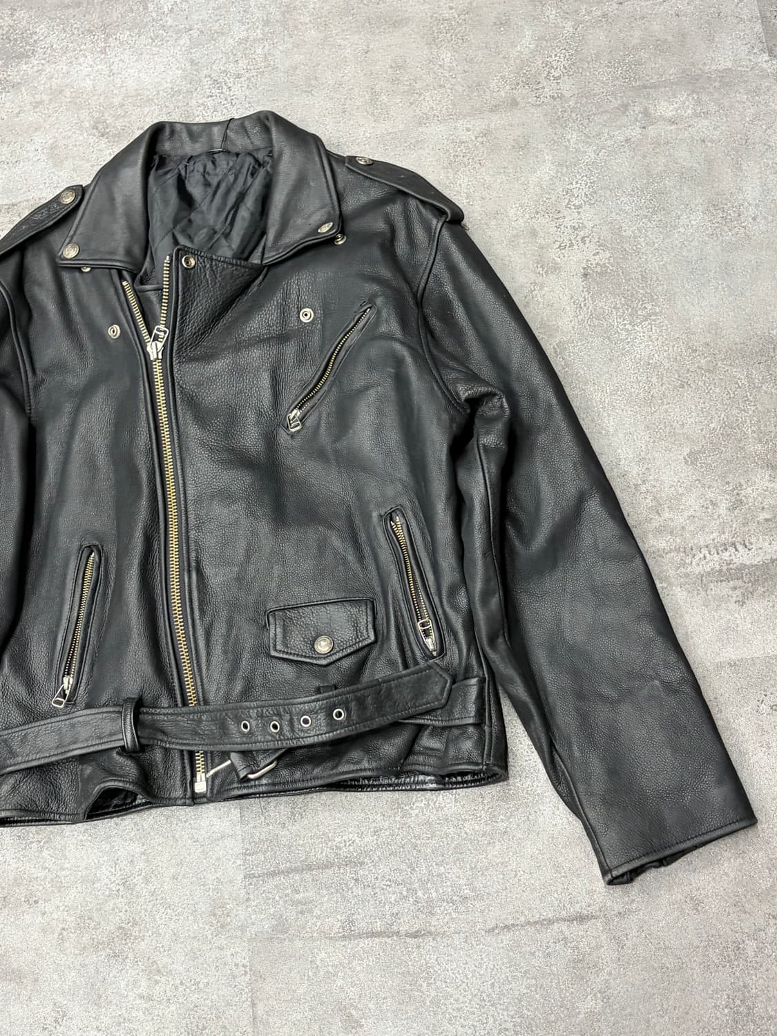 90s 할리데이비슨 블랙 페이크 가죽 자켓 USA 프린팅 상품이미지6