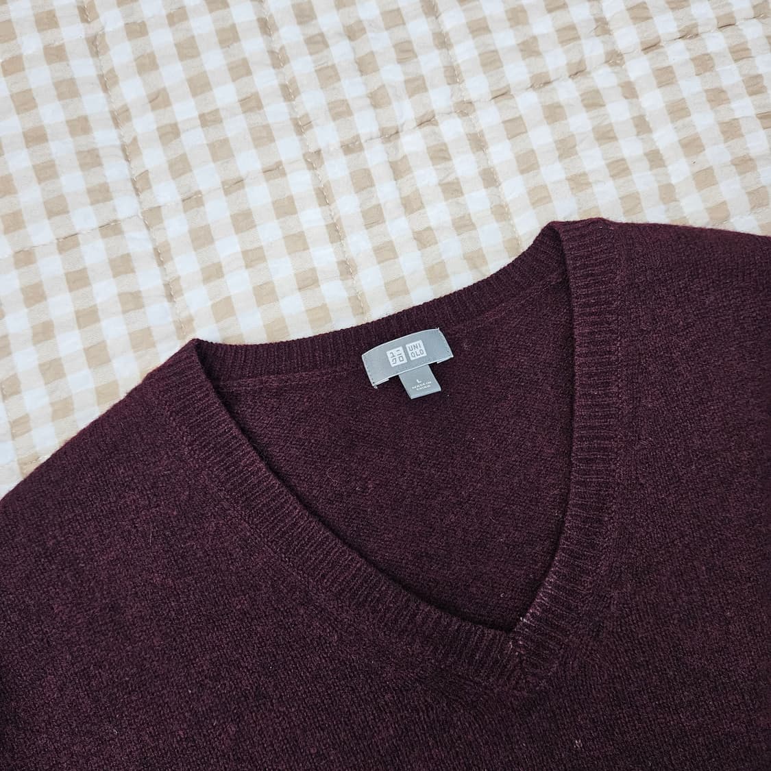 유니클로 울00 브이넥 니트 남자100 상품이미지2