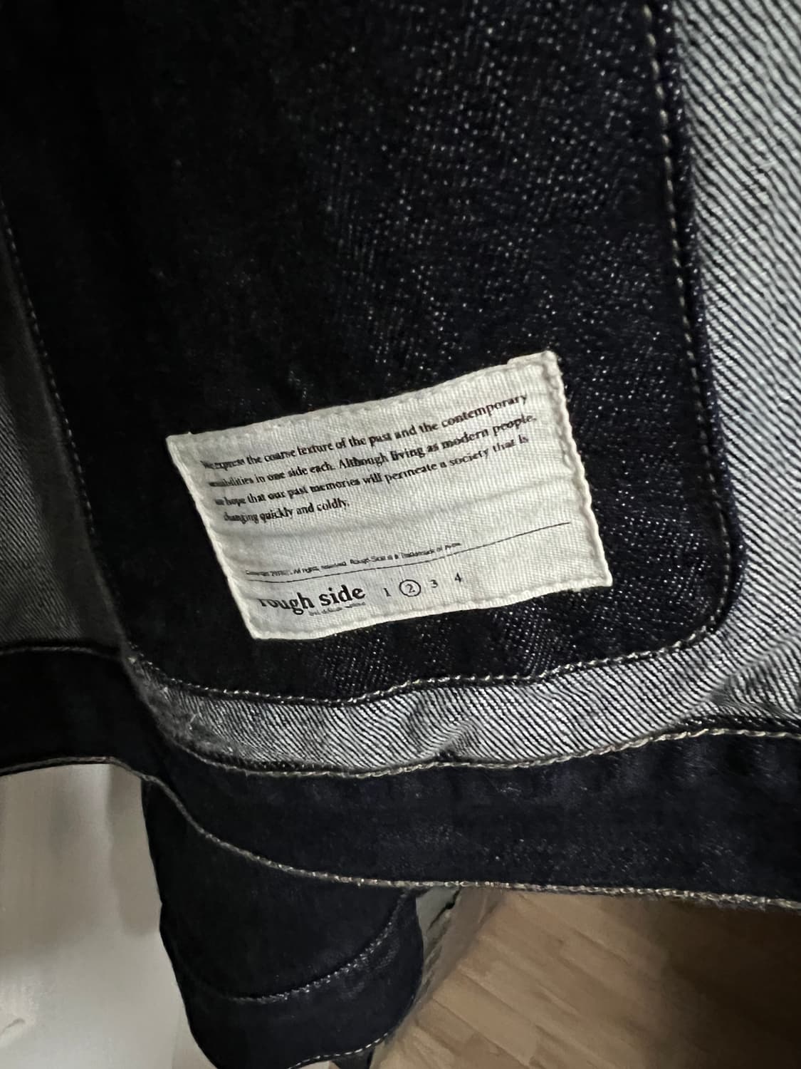 러프사이드 드레이프 데님자켓 원워시 상품이미지3