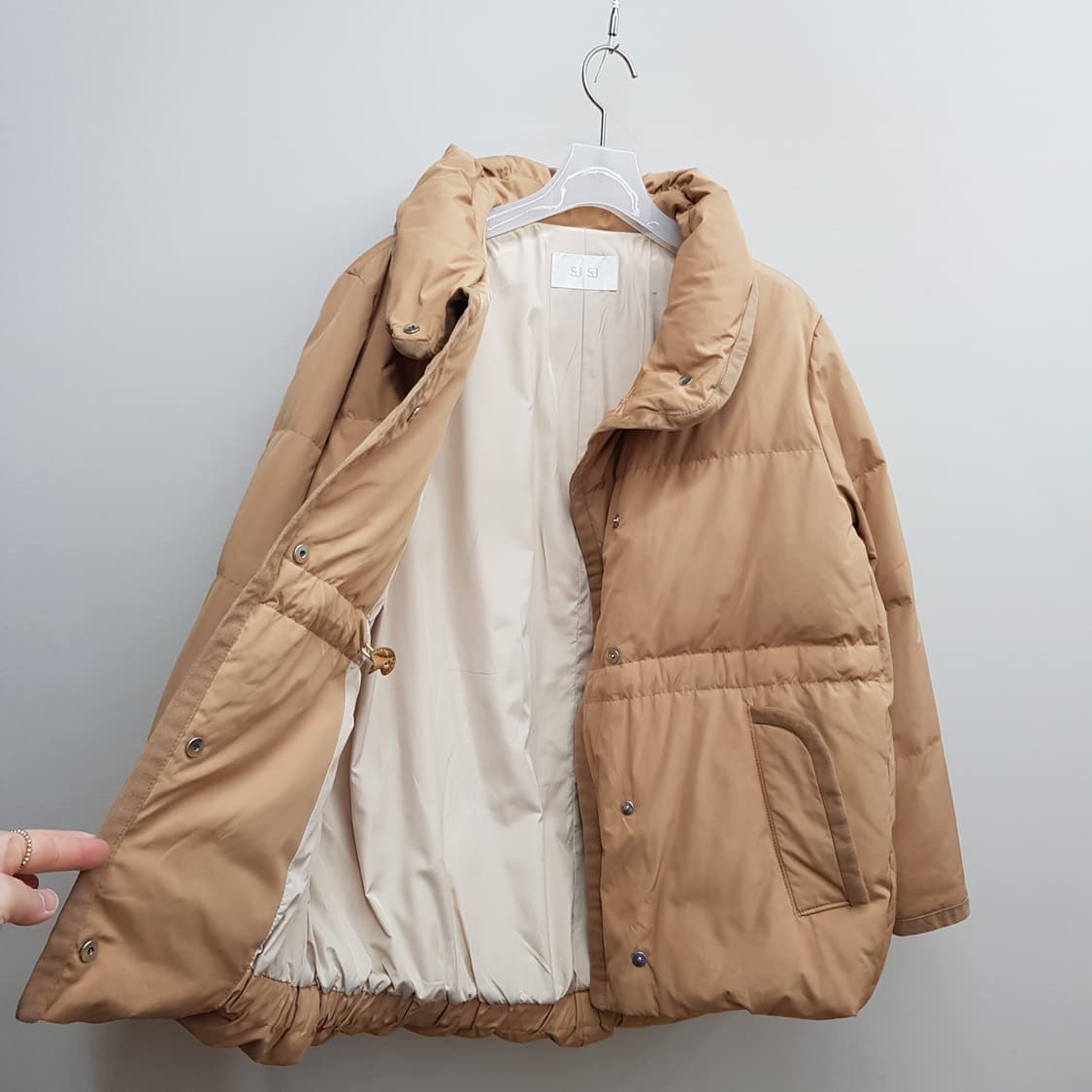 한섬 SJSJ 하이넥 구스다운 패딩 점퍼 82-94-160사이즈 상품이미지6