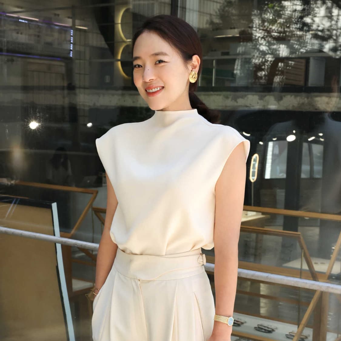 몽또또(monttotto) 아니타 모크넥 블라우스 55 새상품 상품이미지1