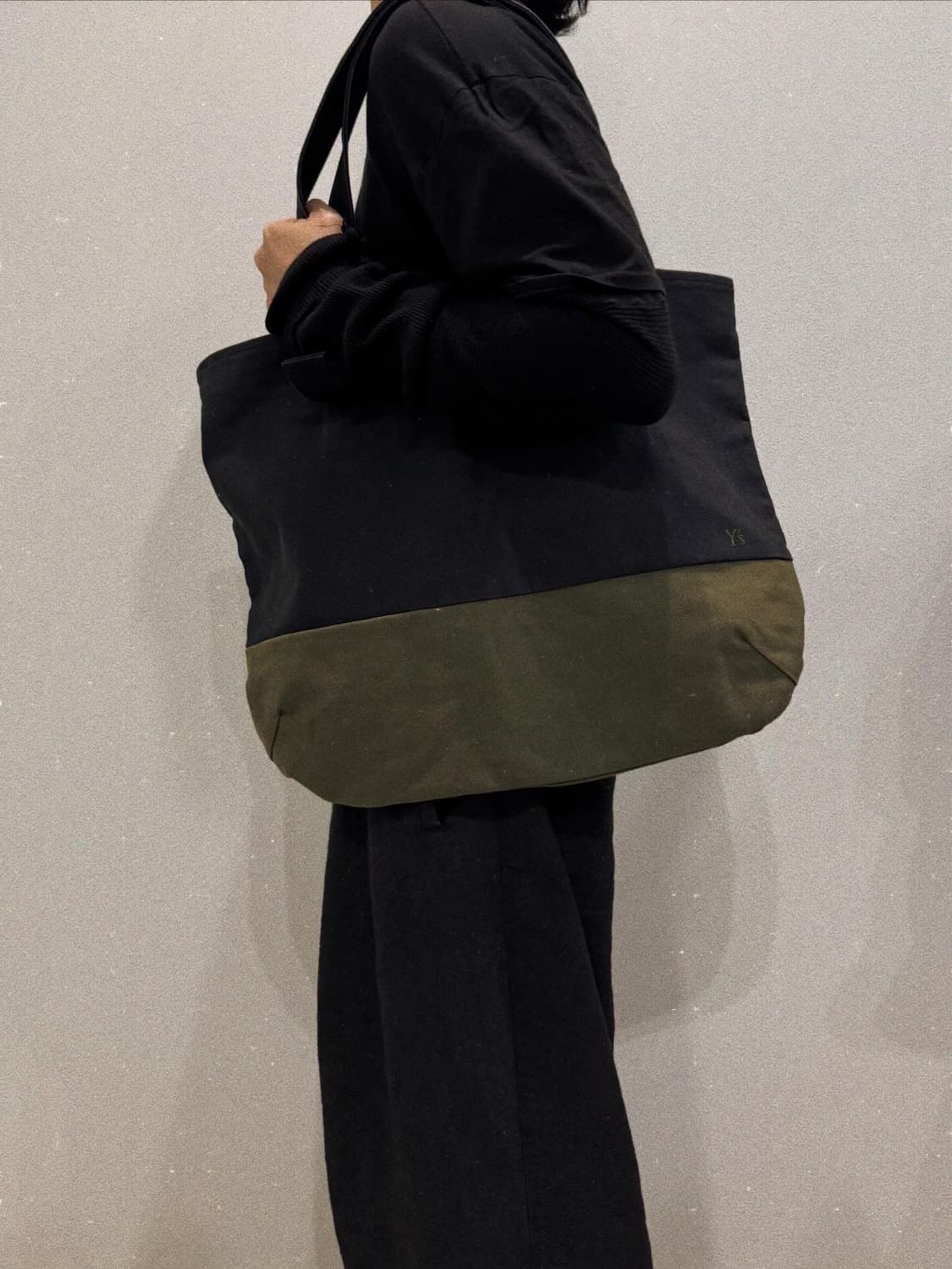 요지야마모토 투톤 캔버스 토트백 상품이미지1