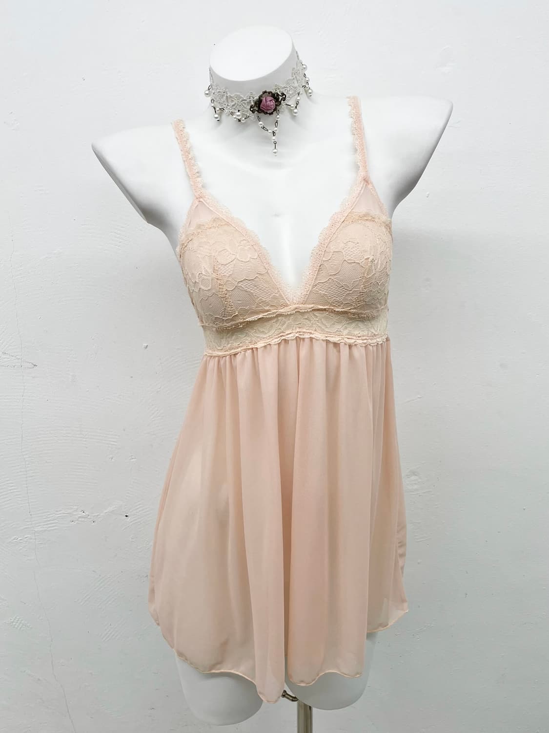 피치 시어 레이스 슬립 상품이미지1