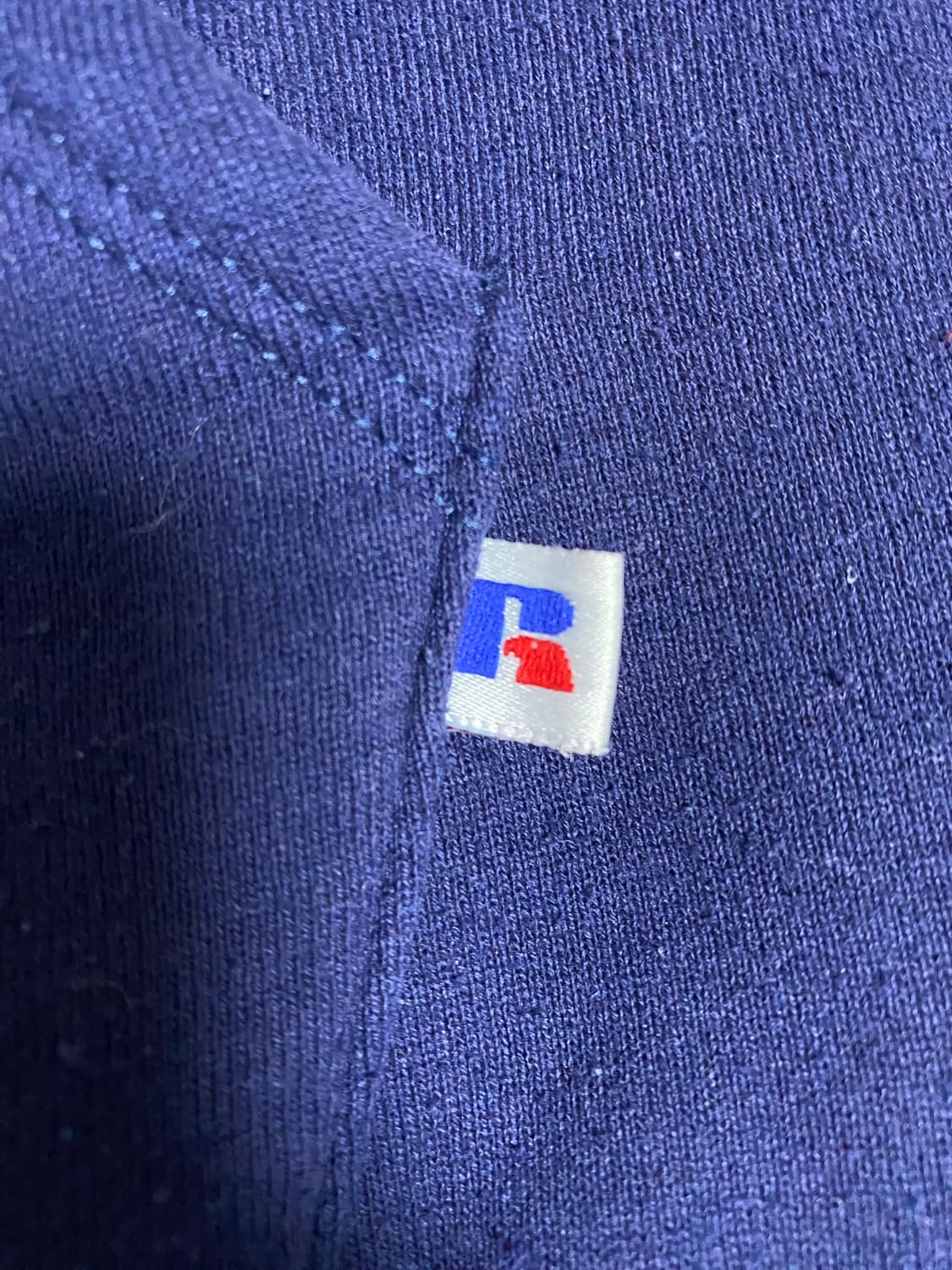 90s USA 빈티지 러셀 후드 네이비 블루 상품이미지5