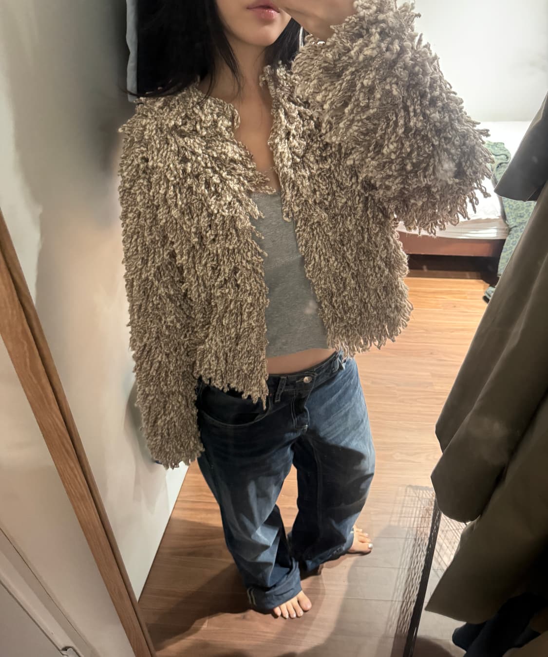 COS 코스 아이보리 퍼자켓 상품이미지2