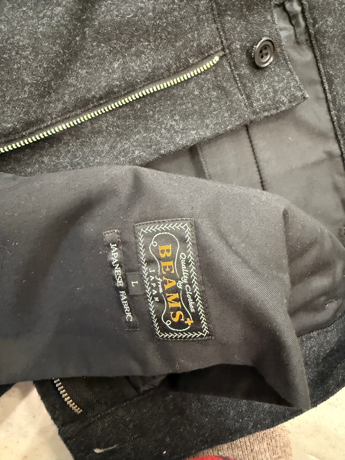 빔즈플러스 1플리츠 캐시미어 슬랙스 L 차콜 상품이미지4