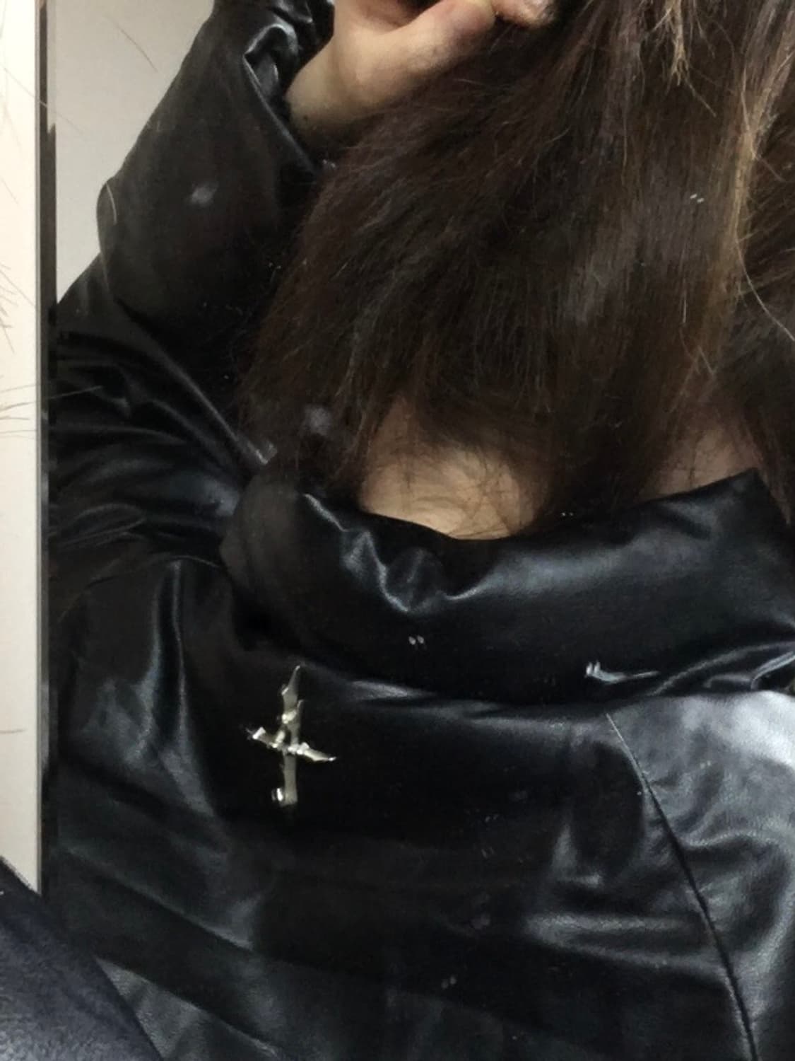 낫포너드 레더패딩 가죽패딩 가죽자켓 L 상품이미지1