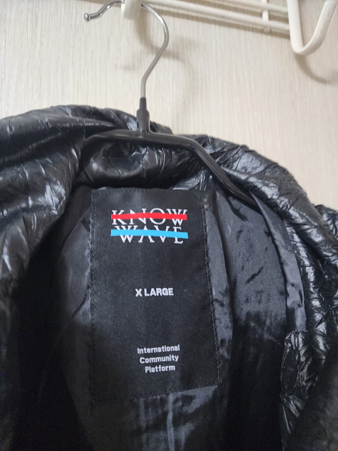 노우웨이브 (KNOW WAVE) 링클 후드집업 점퍼 XL 블랙 상품이미지6
