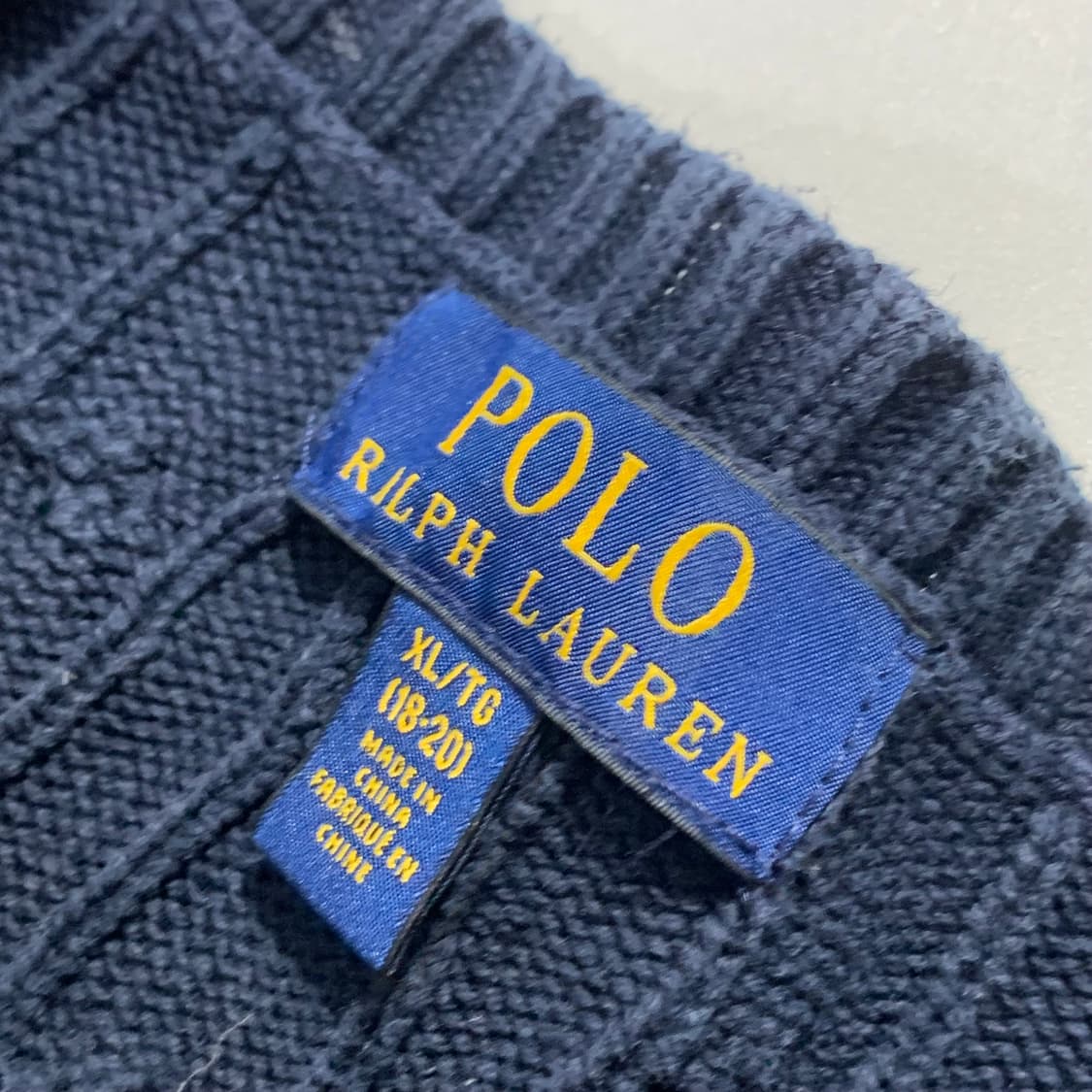 폴로 네이비 보이즈 라운드 케이블 니트  상품이미지3