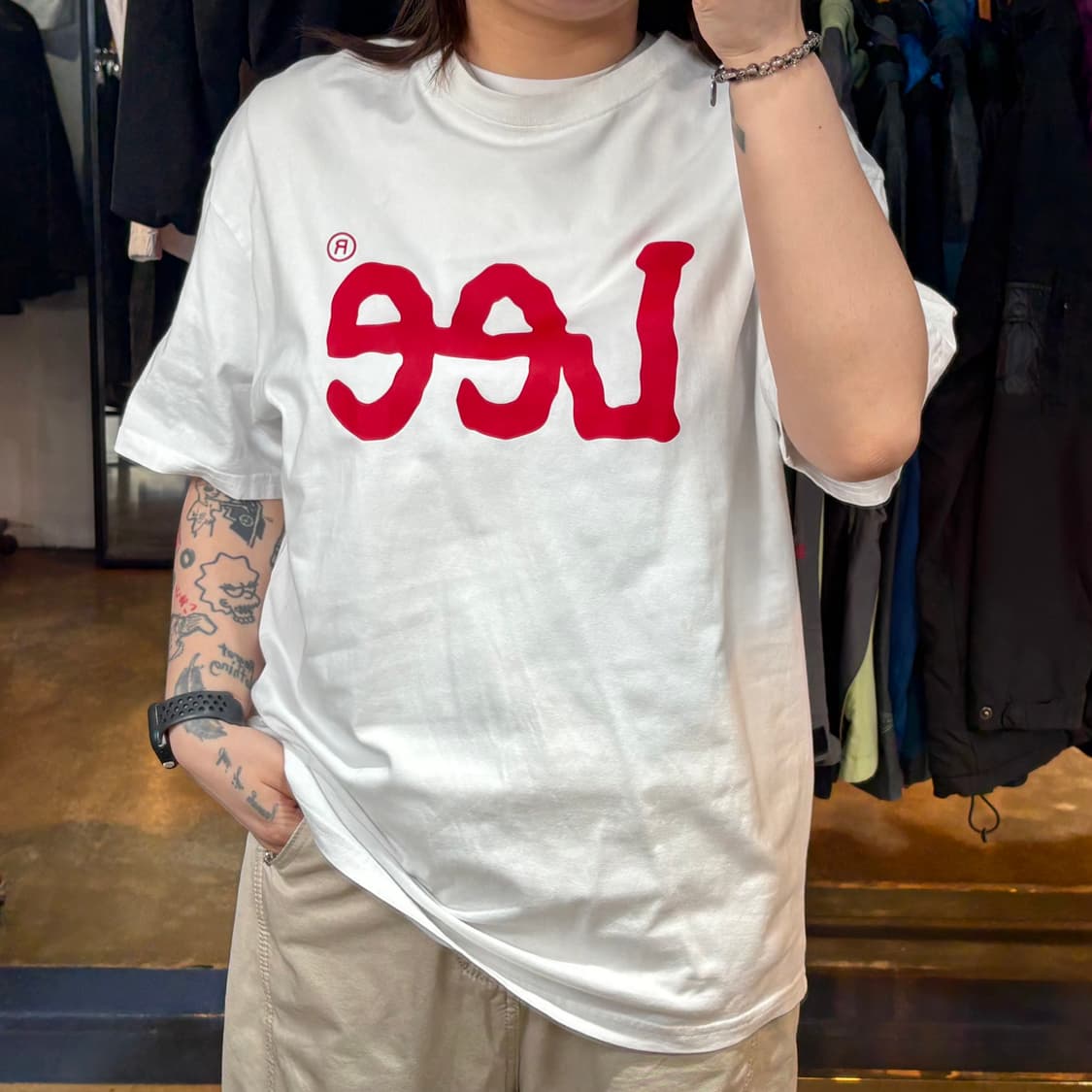 Lee 빅로고 화이트 반팔 상품이미지1