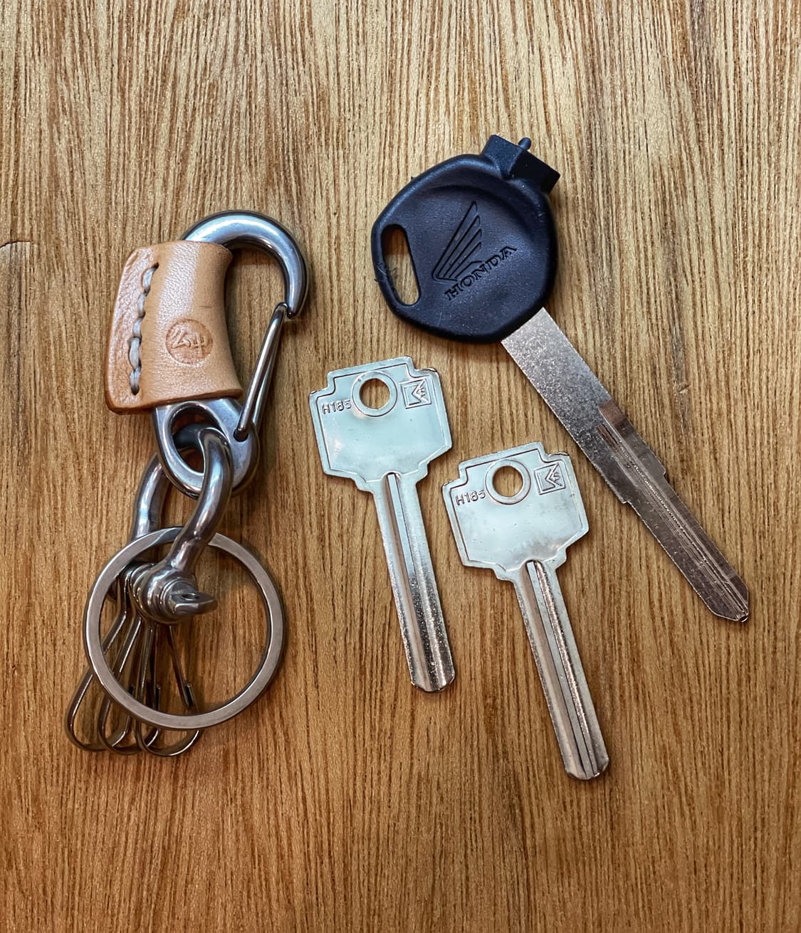 牛 Leather carabiner keyring 아메카지 키링세트 상품이미지1